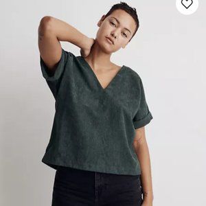Madewell Corduroy V-Neck Top